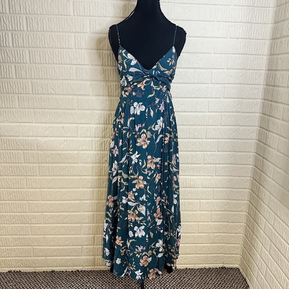 Hello Molly Lady Like You Floral Strappy Midi Dress Sz 4 Wedding Guest Cocktail